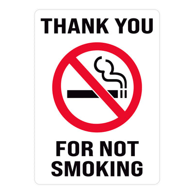 Thank You For Not Smoking Warehouse Safety Sign