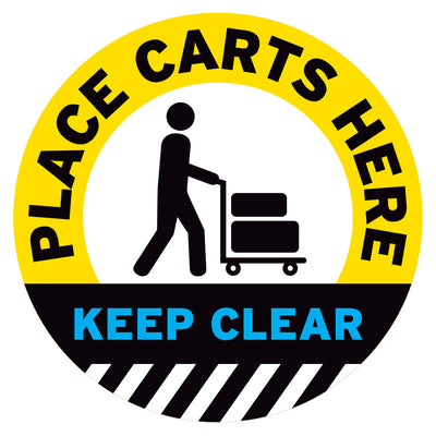 Place Carts Here Keep Clear Floor Decal