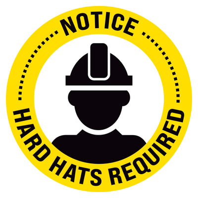 Notice Hard Hats Required Floor Decal