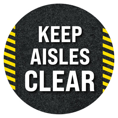 Black Keep Aisles Clear Floor Decal